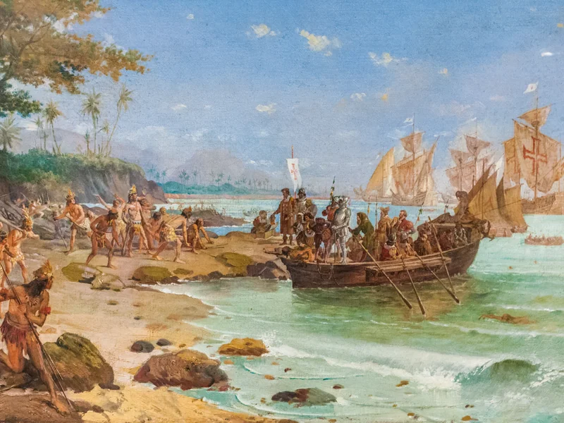 1867-Oscar Pereira da Silva - Lo sbarco di Cabral a Porto Seguro